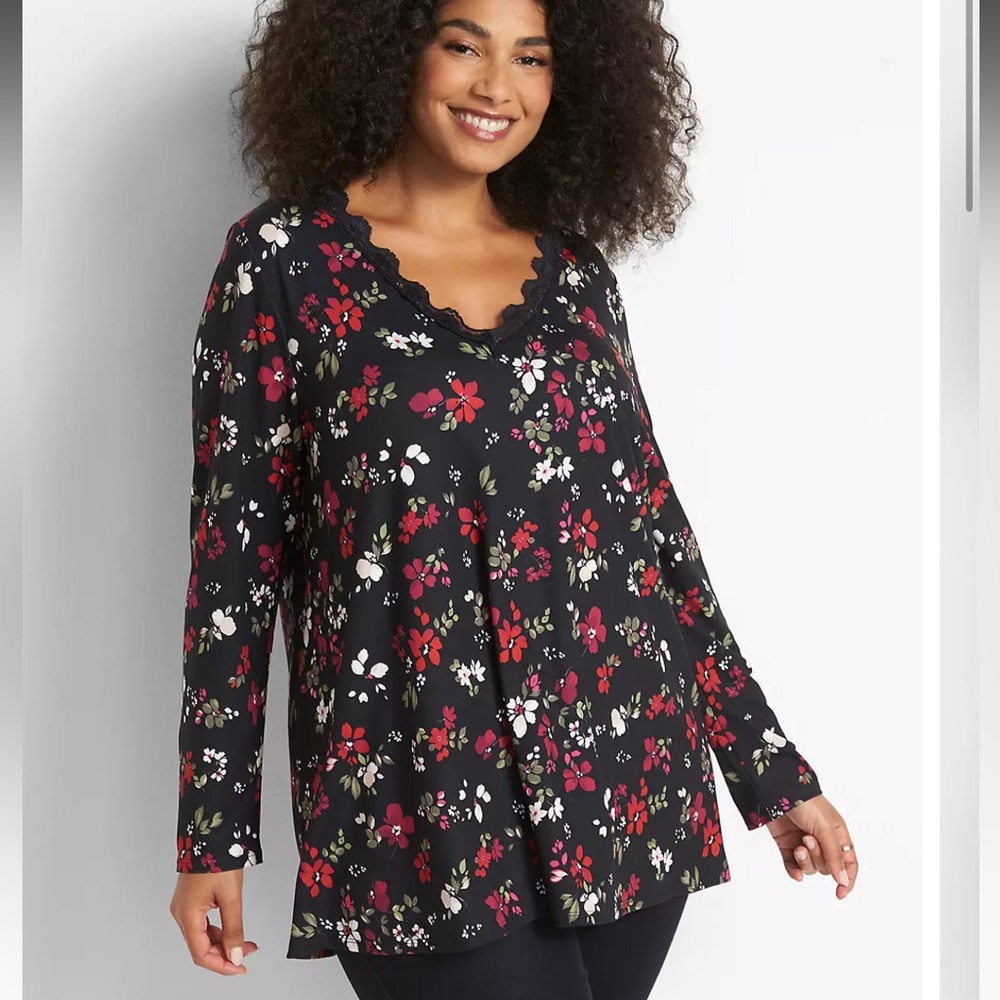 Lane Bryant NWT Lace-Trim Swing Tunic Size 16
